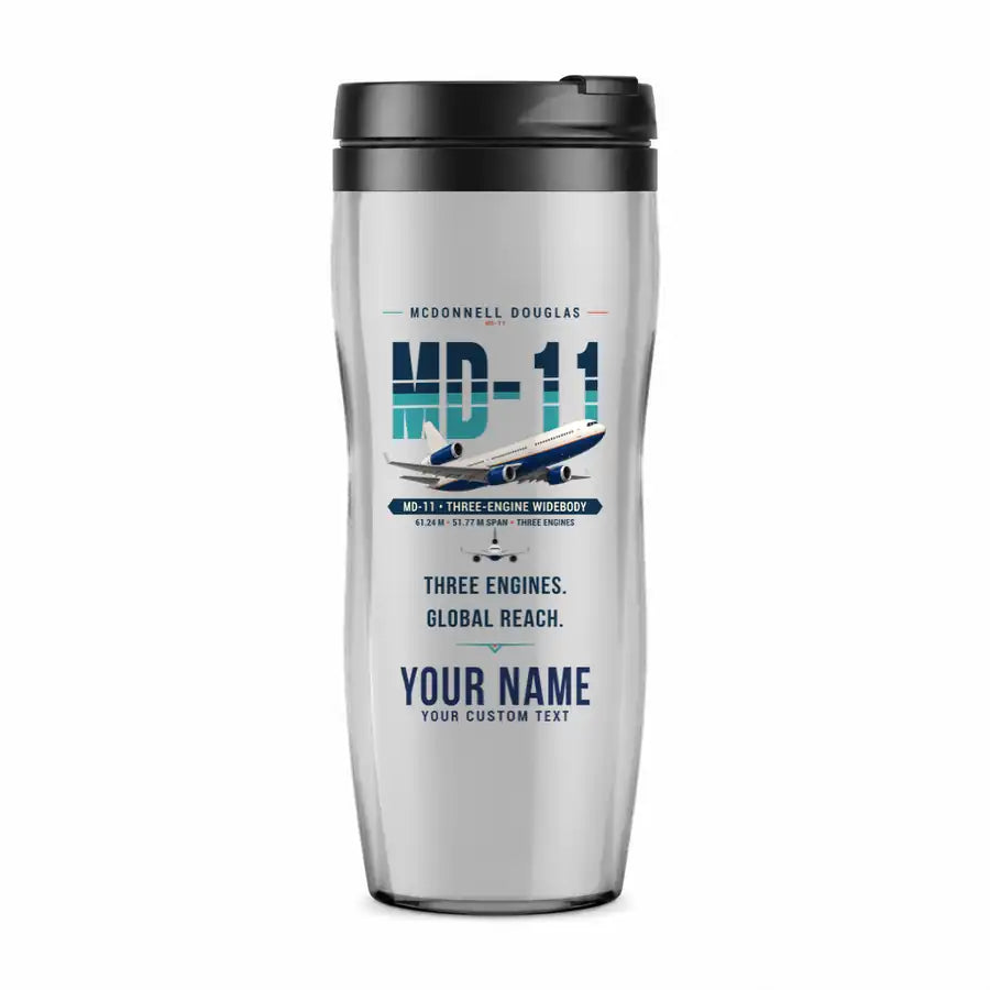 McDonnell Douglas MD-11 - Original + Name - Plastic (No Holder) - Light Gray