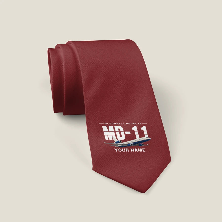 McDonnell Douglas MD-11 - Original + Name - Tie - Dark Red