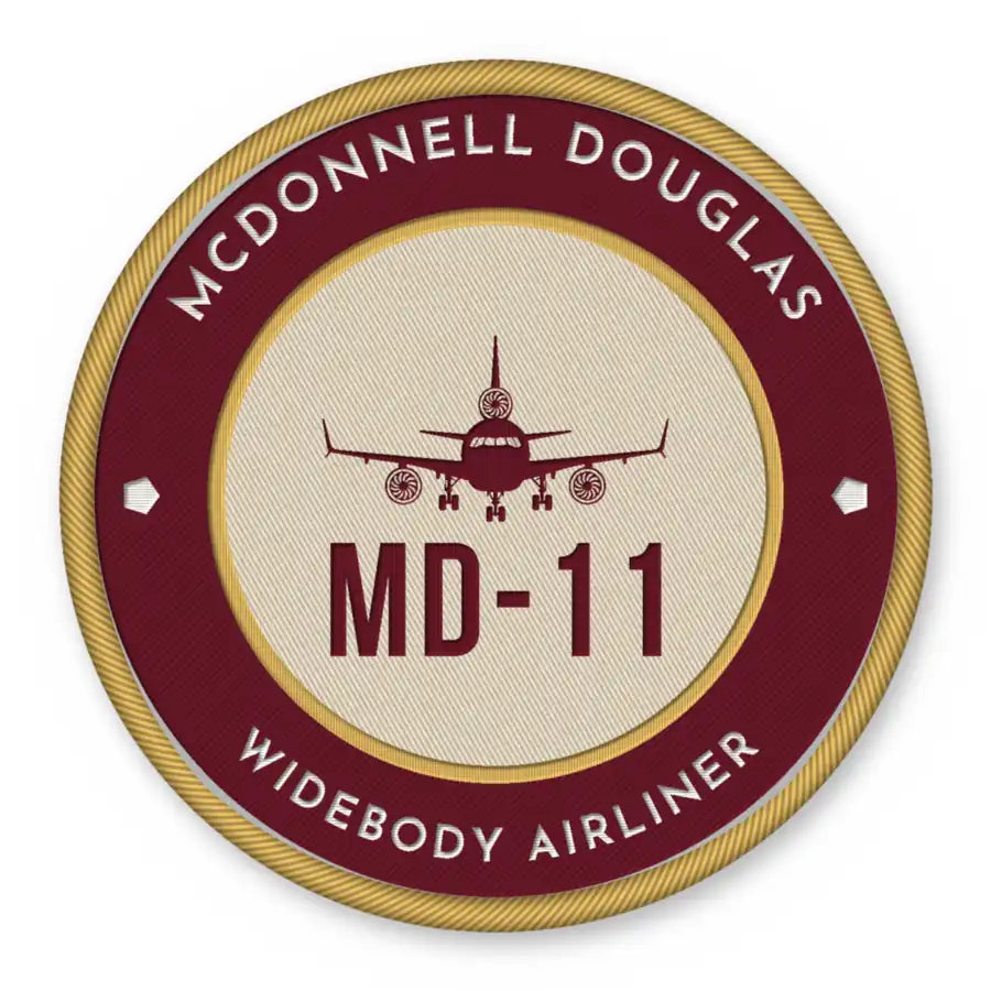 McDonnell Douglas MD-11 Patches - Circle - Burgundy Cream