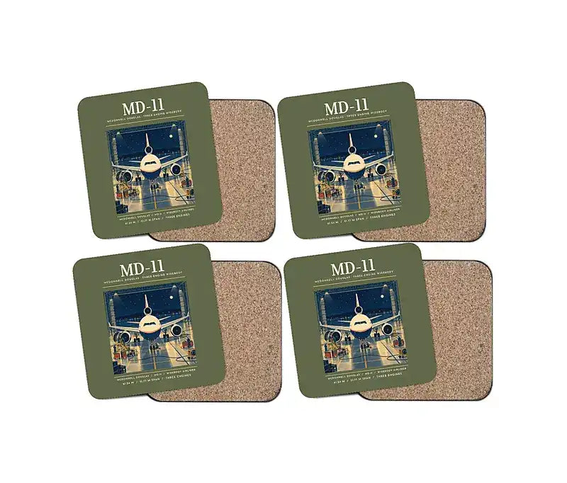 McDonnell Douglas MD-11 - Poster - Coaster Set - Green Army