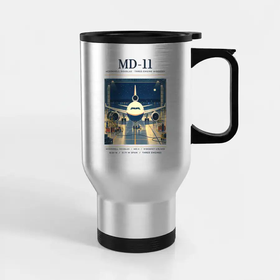 McDonnell Douglas MD-11 - Poster - Stainless Steel with Holder - Silver