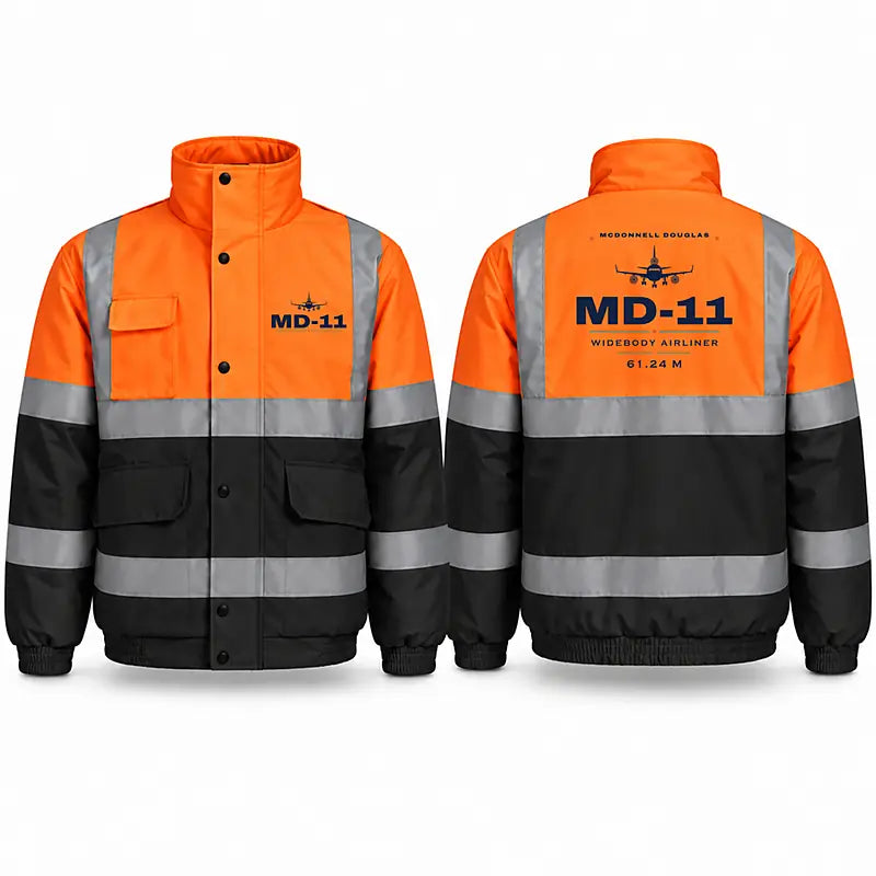 McDonnell Douglas MD-11 Reflective Winter Jackets - Heritage - Orange & Navy