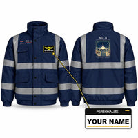 Thumbnail for McDonnell Douglas MD-11 Reflective Winter Jackets - Poster + Name - Navy Blue
