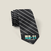 Thumbnail for McDonnell Douglas MD-11 - Stripe + Name - Tie - Black