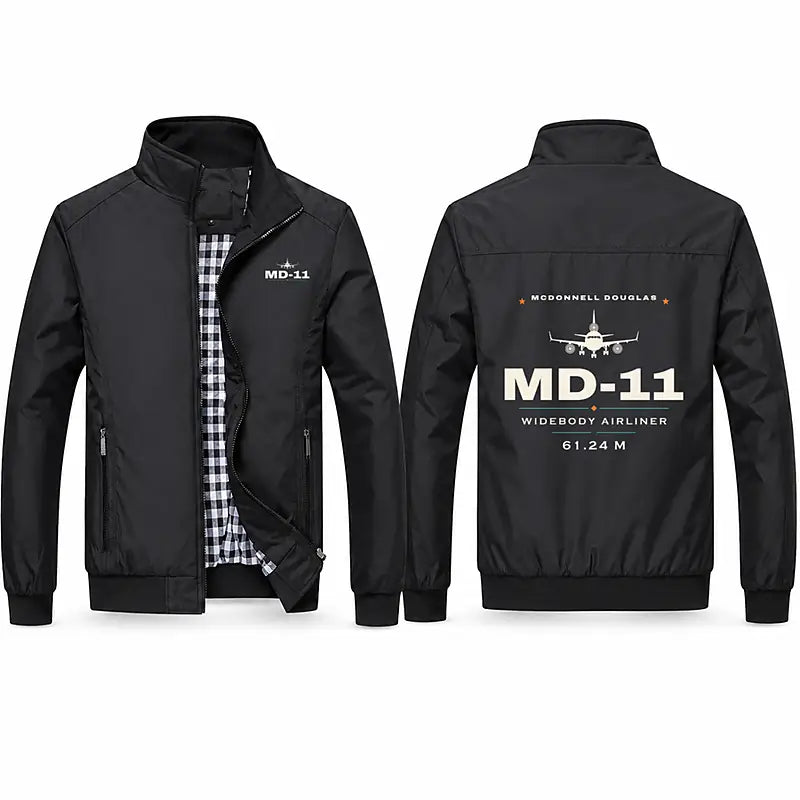 McDonnell Douglas MD-11 Stylish Jackets - Stand Collar - Heritage - Black