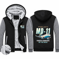 Thumbnail for McDonnell Douglas MD-11 Zipped Sweatshirts - Cartoon - Black & Gray