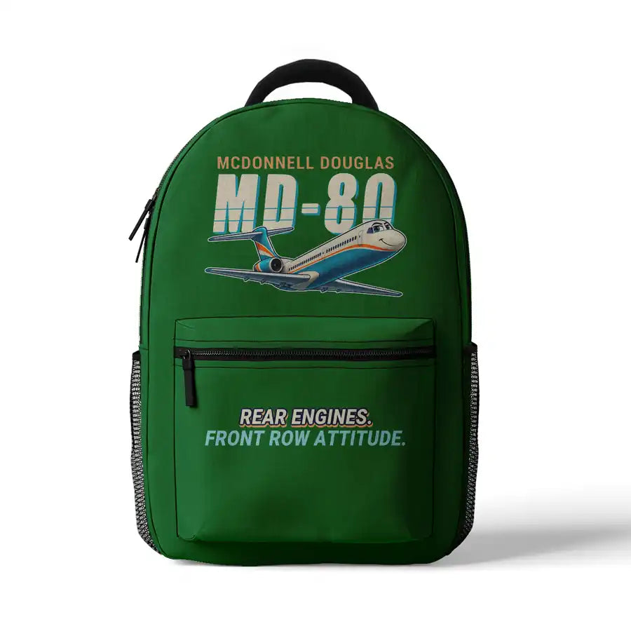 McDonnell Douglas MD-80 - 3D Backpack - Cartoon - Green