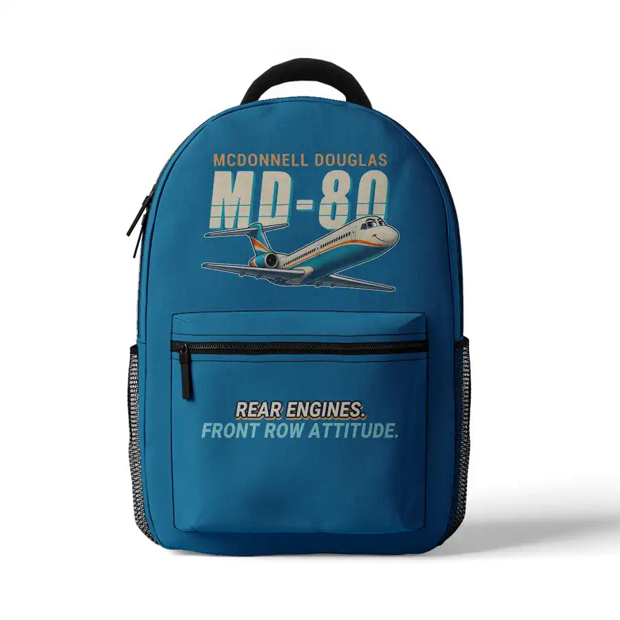 McDonnell Douglas MD-80 - 3D Backpack - Cartoon - Light Blue