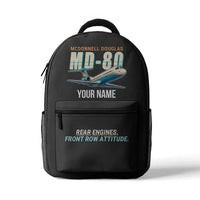 Thumbnail for McDonnell Douglas MD-80 - 3D Backpack - Cartoon + Name - Gray