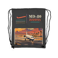 Thumbnail for McDonnell Douglas MD-80 - Drawstring Bag - Classic - Gray