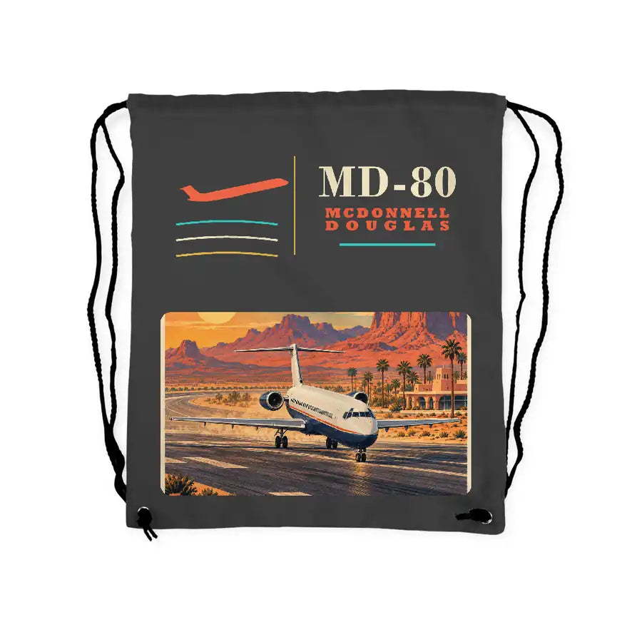 McDonnell Douglas MD-80 - Drawstring Bag - Classic - Gray
