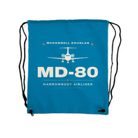 Thumbnail for McDonnell Douglas MD-80 - Drawstring Bag - Heritage - Light Blue
