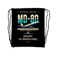 Thumbnail for McDonnell Douglas MD-80 - Drawstring Bag - Original - Black
