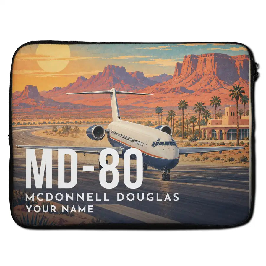 McDonnell Douglas MD-80 - Laptop Sleeve + Name