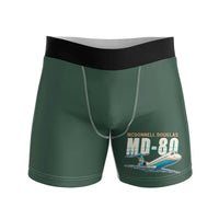 Thumbnail for McDonnell Douglas MD-80 - Men Boxers - Cartoon - Dark Green