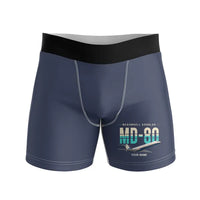 Thumbnail for McDonnell Douglas MD-80 - Men Boxers - Original + Name - Navy Blue