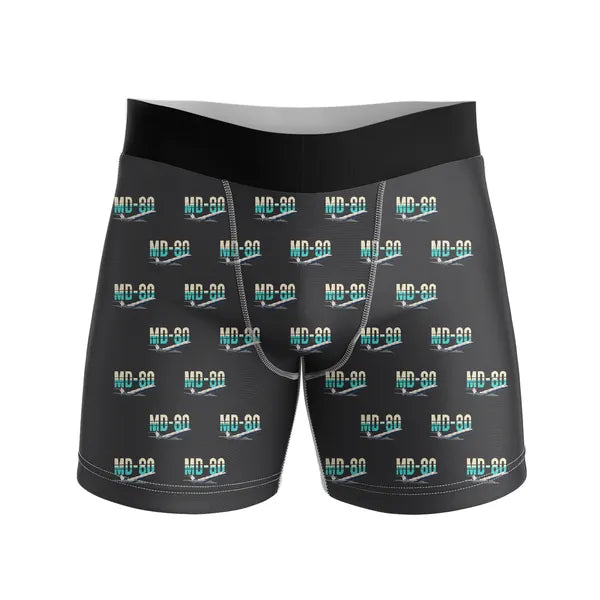 McDonnell Douglas MD-80 - Men Boxers - Original Pattern - Black