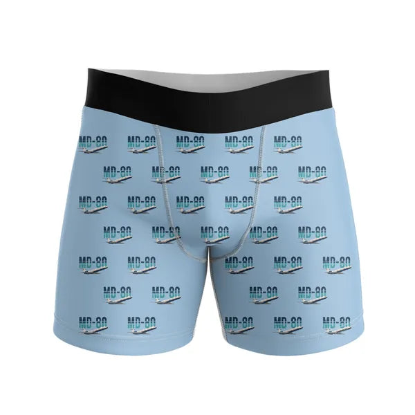 McDonnell Douglas MD-80 - Men Boxers - Original Pattern - Light Blue