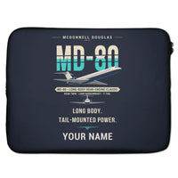 Thumbnail for McDonnell Douglas MD-80 - Original + Name - Laptop Sleeve