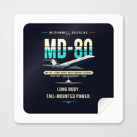 Thumbnail for McDonnell Douglas MD-80 - Original - Square Sticker - Peel