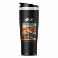 Thumbnail for McDonnell Douglas MD-80 - Poster - Stainless Steel (No Holder) - Black