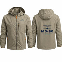 Thumbnail for McDonnell Douglas MD-80 Stylish Jackets - Hooded Windbreaker - Heritage - Khaki