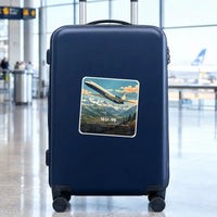 Thumbnail for McDonnell Douglas MD-90 - 3D + Name - Square Sticker - Suitcase