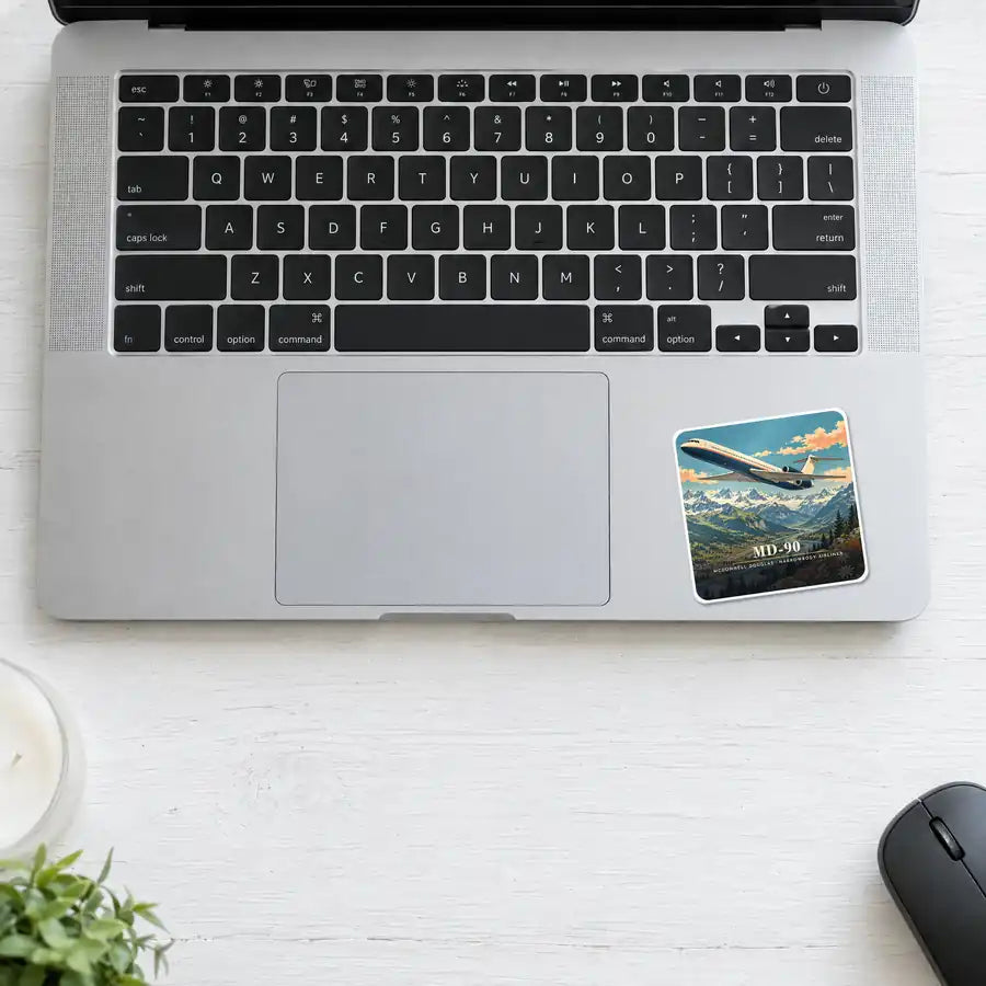 McDonnell Douglas MD-90 - 3D - Square Sticker - Laptop