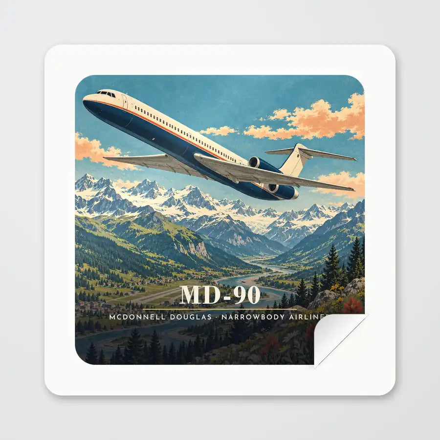 McDonnell Douglas MD-90 - 3D - Square Sticker - Peel