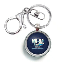 Thumbnail for McDonnell Douglas MD-90 - Cartoon - Circle Key Chain - Navy Blue