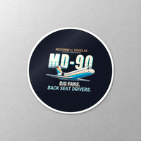 Thumbnail for McDonnell Douglas MD-90 - Cartoon - Circle Sticker - Close-up