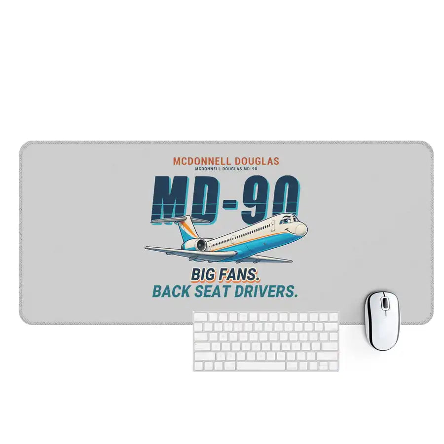 McDonnell Douglas MD-90 - Cartoon - Desk Mat - Light Gray