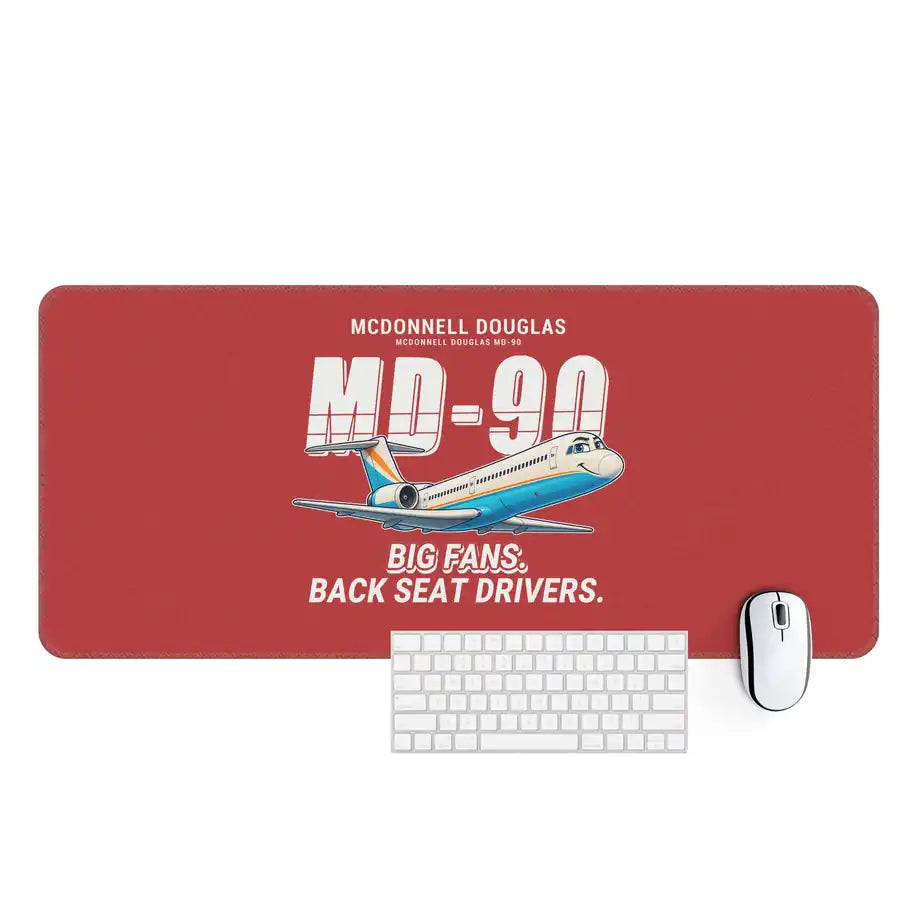 McDonnell Douglas MD-90 - Cartoon - Desk Mat - Red