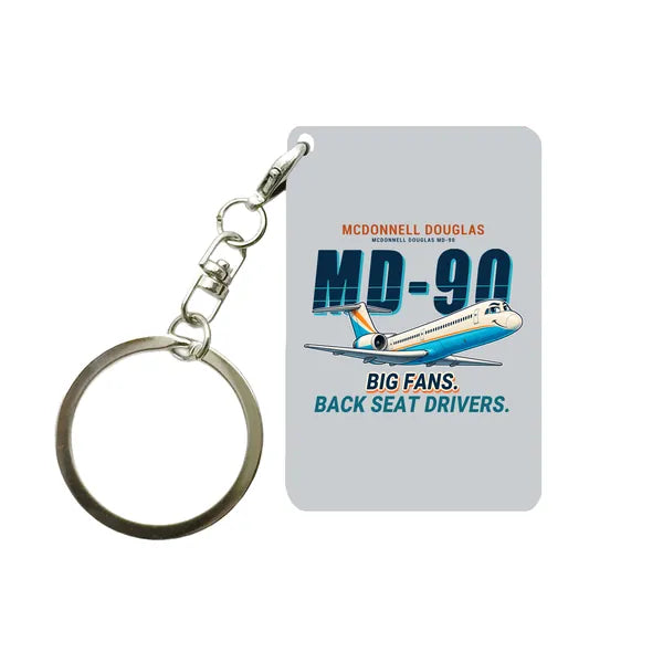 McDonnell Douglas MD-90 - Cartoon - Key Chain - Light Gray