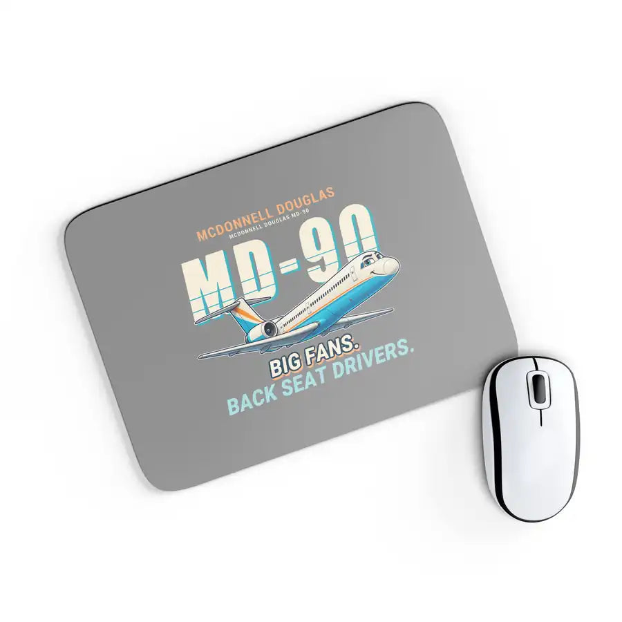 McDonnell Douglas MD-90 - Cartoon - Mouse Pad - Gray