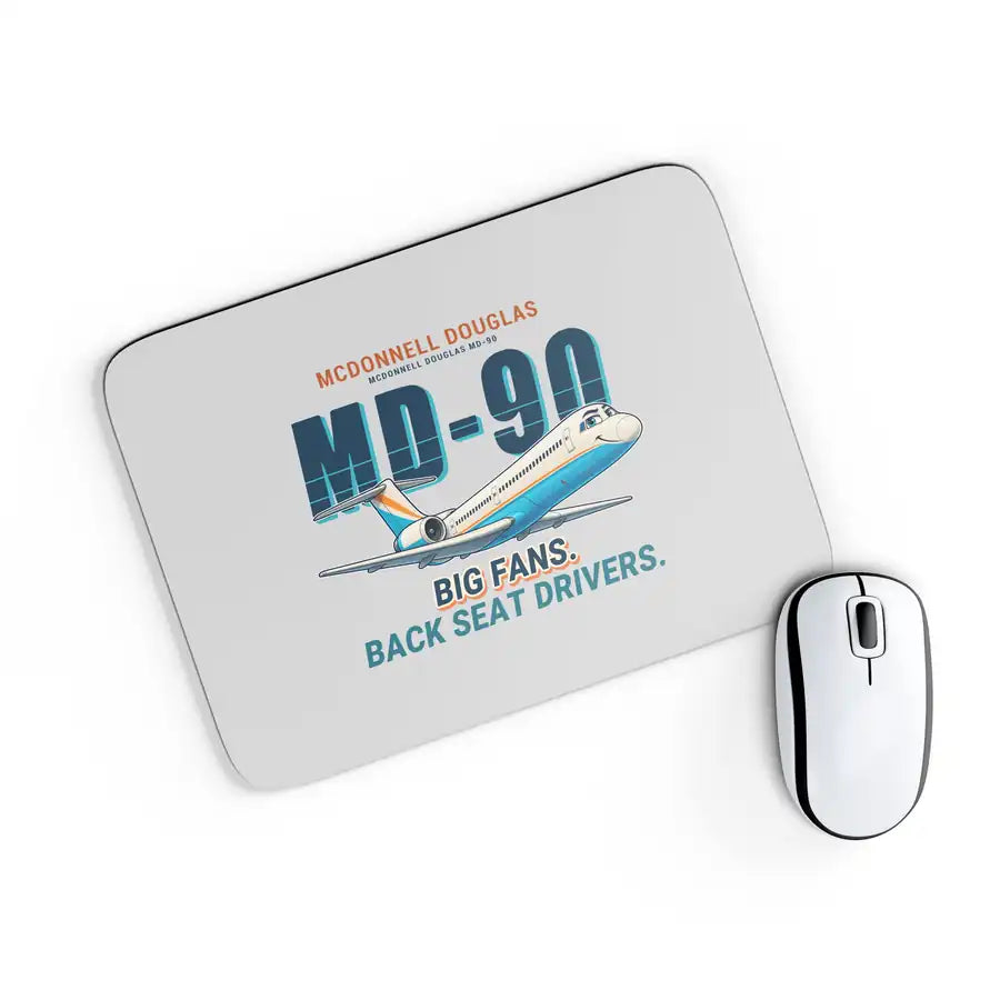 McDonnell Douglas MD-90 - Cartoon - Mouse Pad - Light Gray