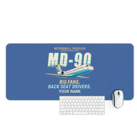 Thumbnail for McDonnell Douglas MD-90 - Cartoon + Name - Desk Mat - Blue