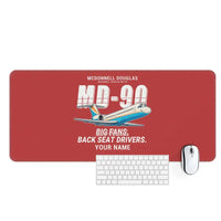 Thumbnail for McDonnell Douglas MD-90 - Cartoon + Name - Desk Mat - Red