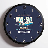 Thumbnail for McDonnell Douglas MD-90 - Cartoon + Name - Framed - Navy Blue