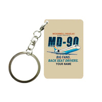 Thumbnail for McDonnell Douglas MD-90 - Cartoon + Name - Key Chain - Beige