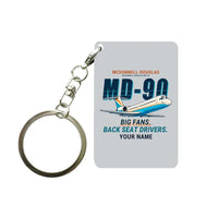 Thumbnail for McDonnell Douglas MD-90 - Cartoon + Name - Key Chain - Light Gray
