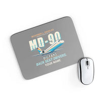 Thumbnail for McDonnell Douglas MD-90 - Cartoon + Name - Mouse Pad - Gray