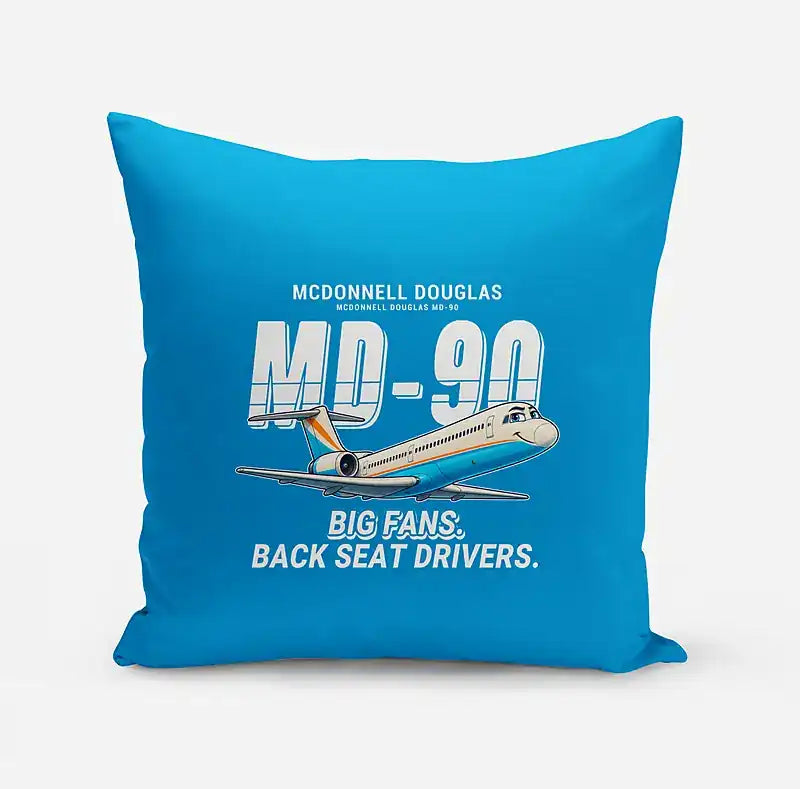 McDonnell Douglas MD-90 - Cartoon - Pillow - Turquoise