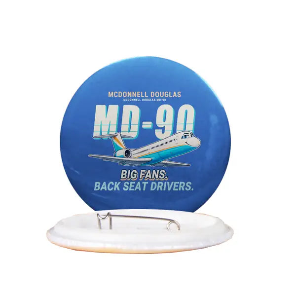 McDonnell Douglas MD-90 - Cartoon - Pin - Blue
