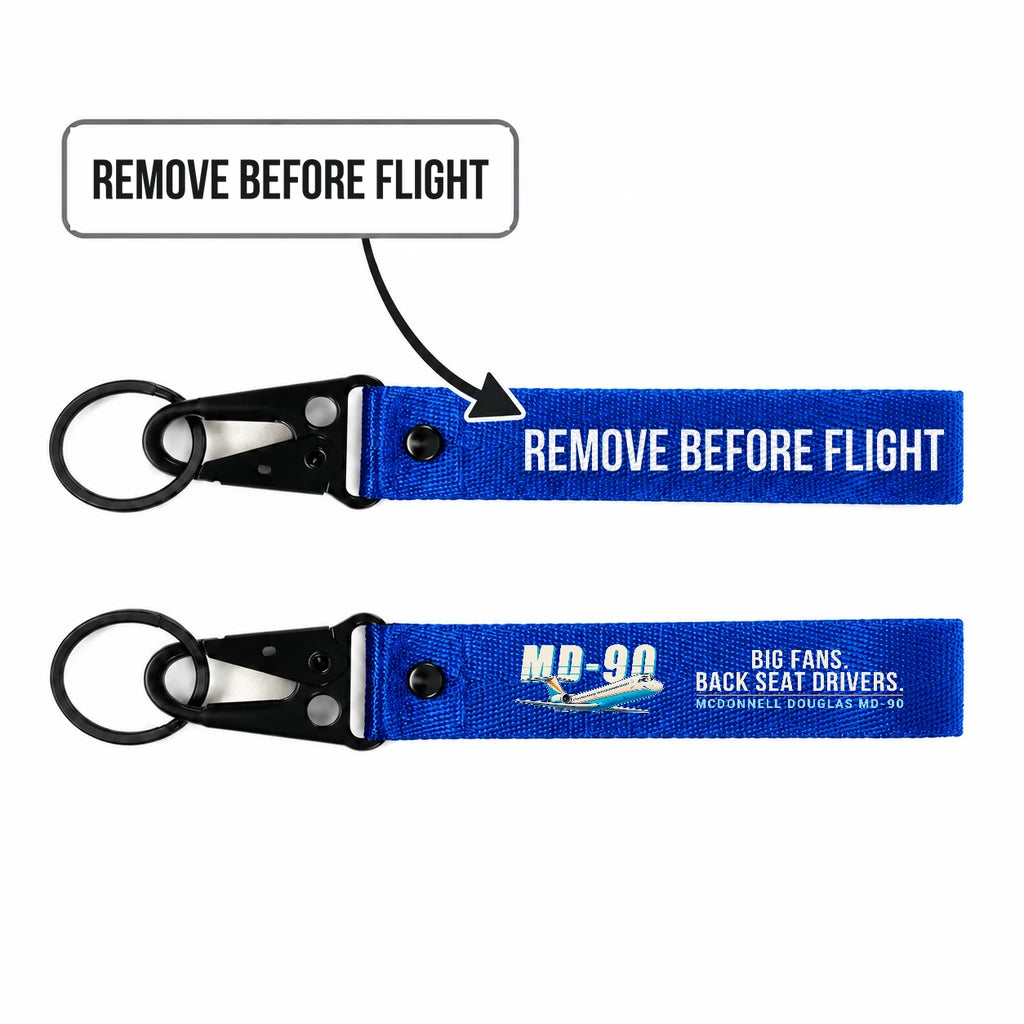 McDonnell Douglas MD-90 Hawk-Shaped Key Chains - Blue - Cartoon - Remove Before Flight