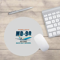 Thumbnail for McDonnell Douglas MD-90 - Cartoon - Round Mouse Pad - Light Gray