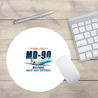 Thumbnail for McDonnell Douglas MD-90 - Cartoon - Round Mouse Pad - White