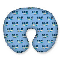 Thumbnail for McDonnell Douglas MD-90 - Cartoon Seamless - Travel Pillow - Sky Blue