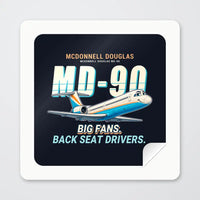 Thumbnail for McDonnell Douglas MD-90 - Cartoon - Square Sticker - Peel