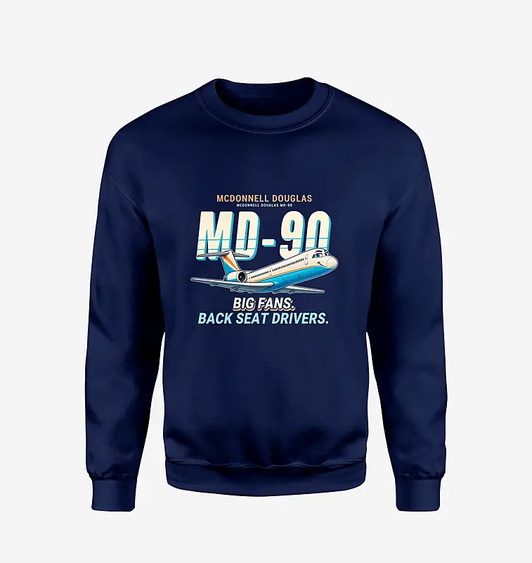 McDonnell Douglas MD-90 - Cartoon - Sweatshirt - Navy Blue